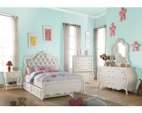 Edalene Panel Bedroom Collections in Pearl White