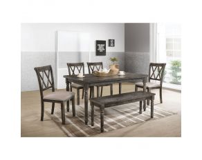 Claudia II Rectangular Dining Set in Weathered Gray