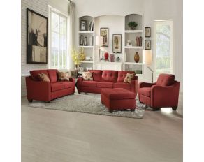 Cleavon II Living Room Set in Red Linen