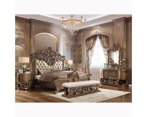 Constantine Panel Bedroom Collections in Brown and Gold Finish