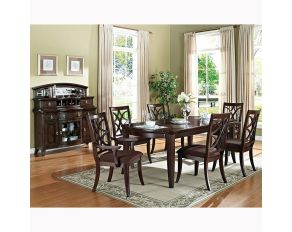 Keenan Rectangular Dining Set in Dark Walnut