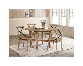 Kendric Round Dining Set in Rustic Oak