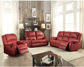 Zuriel Living Room Set in Red