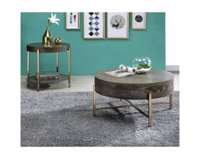 Weyton Coffee Table Set in Dark Oak and Champagne