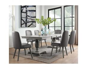 Waylon Rectangular Double Pedestal Dining Room Set in Gray Oak