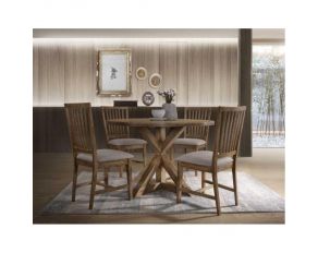 Wallace II Round Pedestal Dining Room Set in Weathered Oak