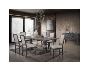 Leventis Trestle Dining Set in Weathered Gray