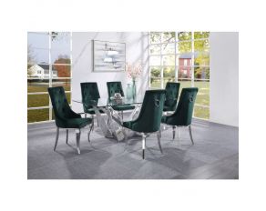 Dekel Rectangular Dining Set in Silver