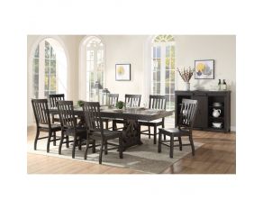 Maisha Trestle Dining Set in Rustic Walnut