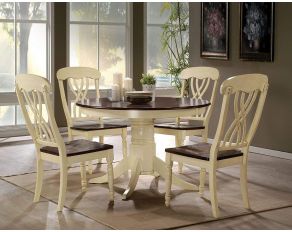 Dylan Round Dining Set in Buttermilk and Oak