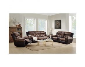 Jaylen Motion Living Room Set in Toffee and Espresso