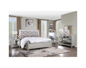 Sliverfluff Panel Bedroom Set in Beige and Silver