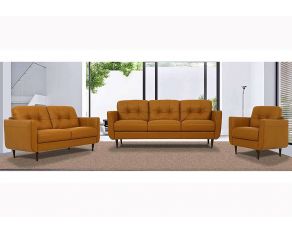 Radwan Living Room Set in Caramel