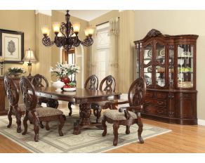 Rovledo Double Pedestal Dining Room Set in Cherry