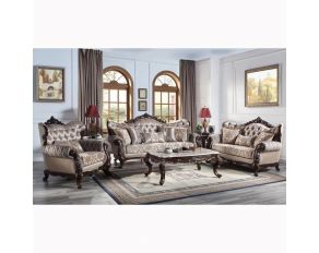 Benbek Living Room Set in Antique Oak Finish