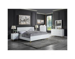 Gaines Panel Bedroom Collection in High Gloss White Finish