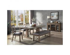 Raphaela Rectangular Dining Set in Weathered Cherry Finish