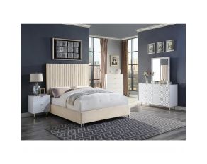 Edzia Upholstered Bedroom Collections in Beige Finish