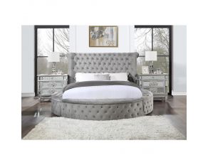 Gaiva Upholstered Bedroom Collections in Gray Finish