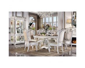 Vendom Round Dining Set in Antique Pearl Finish