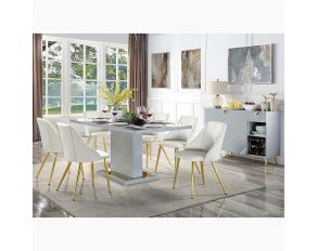 Gaines Rectangular Dining Set in Gray Finish