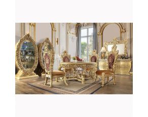 Bernadette Round Dining Set in Gold Finish