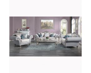 Pelumi Living Room Set in Platinum Finish