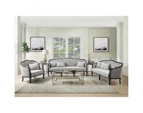 Samael Living Room Set in Gray and Dark Brown Finish