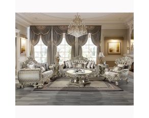 Sorina Living Room Set in Antique Gold Finish