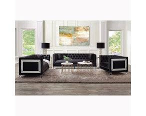 Heibero Living Room Set in Black Finish