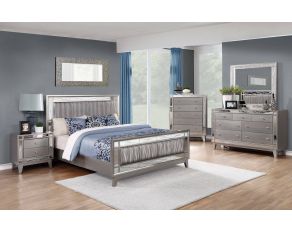 Leighton Panel Bedroom Set in Mercury Metallic