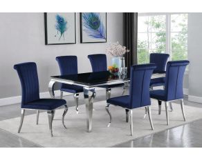 Carone Dining Room Set in Black And Chrome