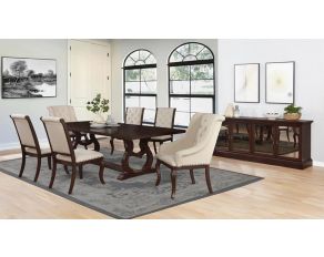 Brockway Cove Trestle Dining Room Set in Antique Java