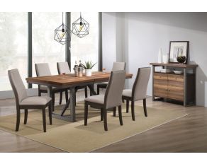 Spring Creek Rectangular Dining Room Set in Natural Walnut