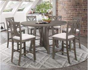 Athens Pedestal Dining Room Set in Barn Grey