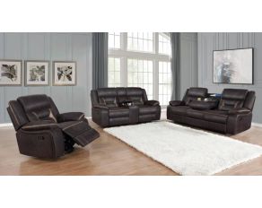 Greer Living Room Set in Brown