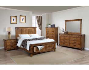 Brenner Storage Bedroom Set in Rustic Honey