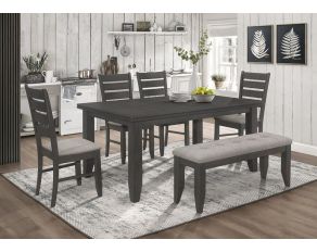 Dalila Rectangular Leg Dining Set in Dark Grey