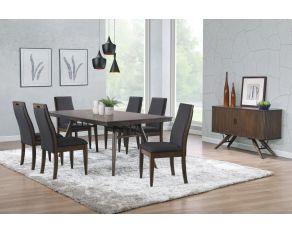 Wes Rectangular Leg Dining Set in Dark Walnut