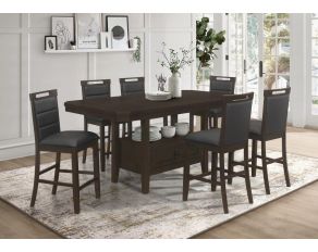 Prentiss Rectangular Counter Height Dining Set in Cappuccino