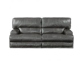 Catnapper Wembley Power Lumbar and Lay Flat Reclining Sofa in Steel