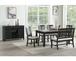 Homeplace Rectangular Dining Set in Dark Oak and Black Finish