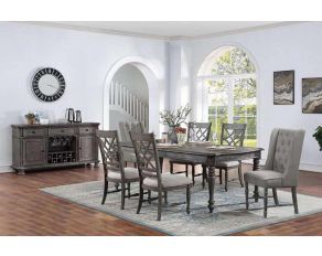 Lake Way Rectangular Dining Set in Sandblasted Gray Finish