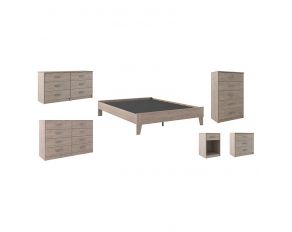 Flannia Platform Bedroom Collection in Warm Gray