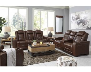 Backtrack Power Reclining Living Room Set in Chocolate