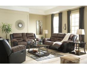 Earhart Reclining Living Room Set in Chestnut