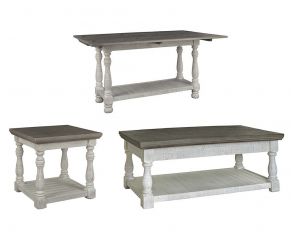 Havalance Occasional Table Set in Gray and White