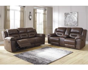 Stoneland Reclining Living Room Set in Chocolate