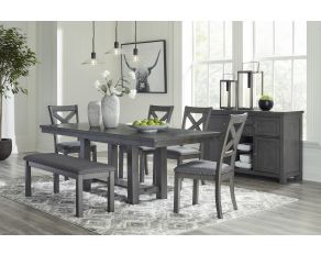 Myshanna Dining Set in Two-tone Gray