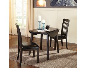 Hammis Drop Leaf Dining Room Set in Dark Brown